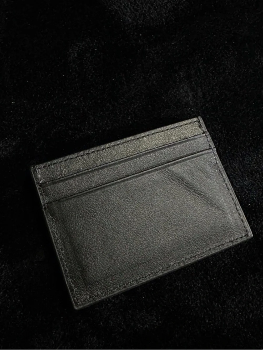 Saint Laurent Black Leather Card Case with Gold YSL Emblem - Picture 3 of 5